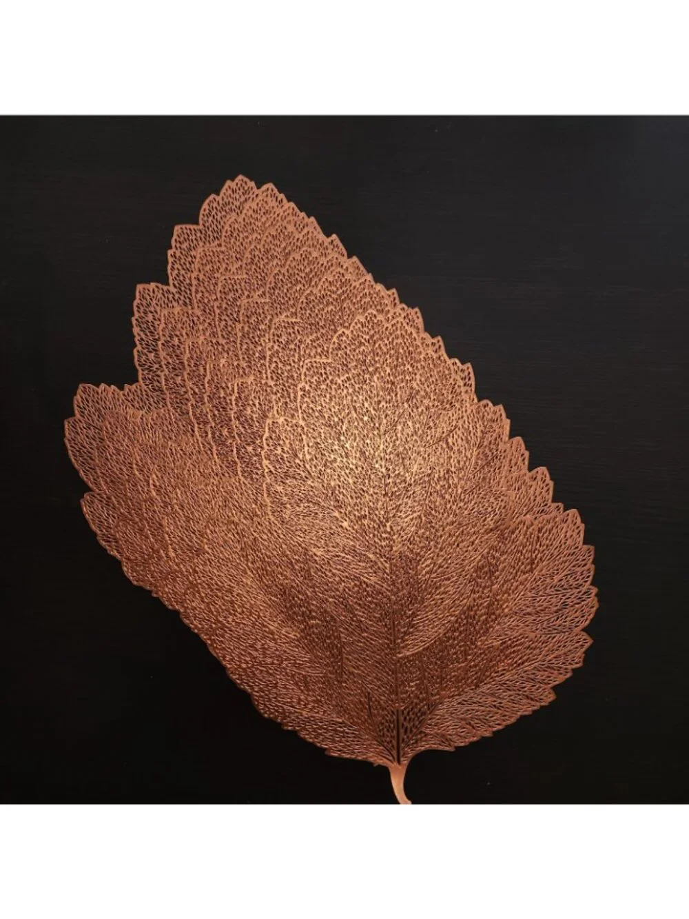 Set of 6 Leaf Fall Thanksgiving Placemats Metallic Copper Gold Bronze Vinyl